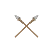 Two spears forming a cross