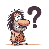 Curious prehistoric man who seems lost and asking existential questions