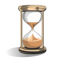 Image of an hourglass where time flows