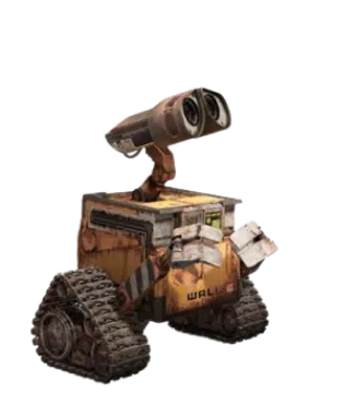 Wall-E looking at Eve with a soft and caring expression